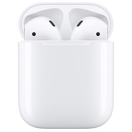 Les AIRPODS 2 d'Apple, écouteurs sans fil pratiques avec boîtier de charge, prêts à l'emploi avec vos appareils.